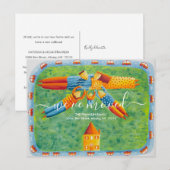 引っ越しましたニューホームカワイファミリーイラストレーション 案内ポストカード (正面/裏面)