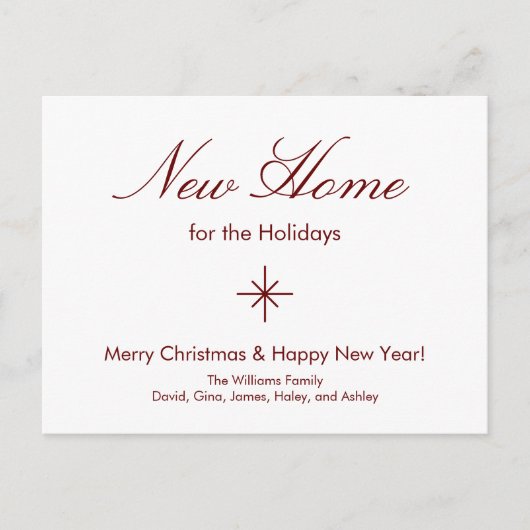 引っ越しましたニューホームクリスマスムービング 案内ポストカード (正面)