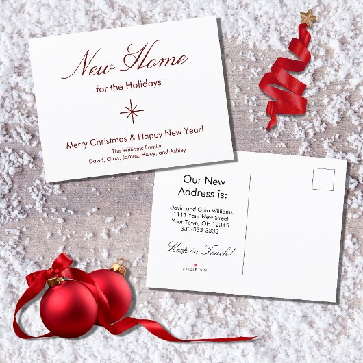 引っ越しましたニューホームクリスマスムービング 案内ポストカード