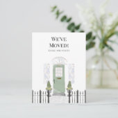 引っ越しましたニューホームシンプルウォーターカラードア ポストカード (スタンド正面)