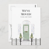 引っ越しましたニューホームシンプルウォーターカラードア ポストカード (正面/裏面)