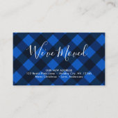 引っ越しましたニューホームブルーバッファロープレイドムービング エンクロージャーカード (正面)