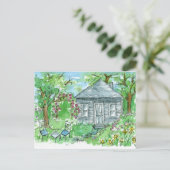 引っ越しましたハウスダフォディルコテージウォーターカラー ポストカード (スタンド正面)
