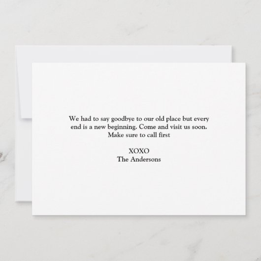 引っ越しましたハウス住所の写真なし 案内状 (裏面)