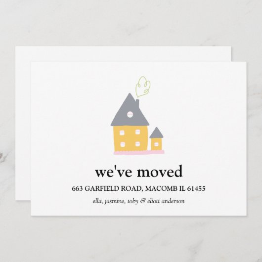 引っ越しましたハウス住所の写真なし 案内状 (正面/裏面)