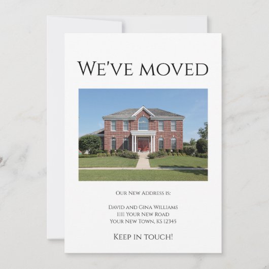 引っ越しましたハウス写真シンプル移動 案内状 (正面)