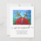 引っ越しましたハミングバード名スクリプト移動 案内状 (正面)