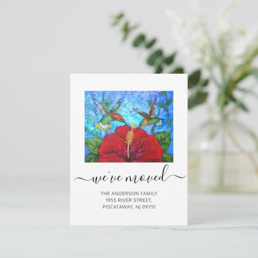 引っ越しましたハミングバード名スクリプト移動 案内状 (スタンド正面)