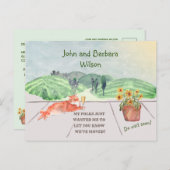 引っ越しましたバジェットカントリー側ファミリーキャットムービング 案内ポストカード (正面/裏面)