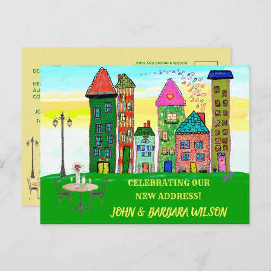 引っ越しましたバジェットシティアパートメントハウスムービングアン 案内ポストカード (正面/裏面)