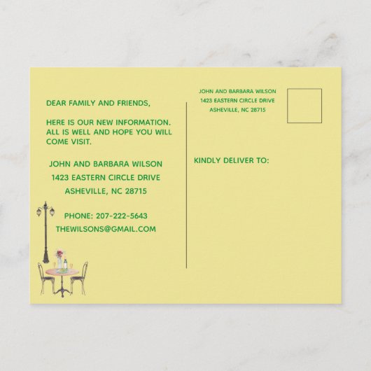 引っ越しましたバジェットシティアパートメントハウスムービングアン 案内ポストカード (裏面)