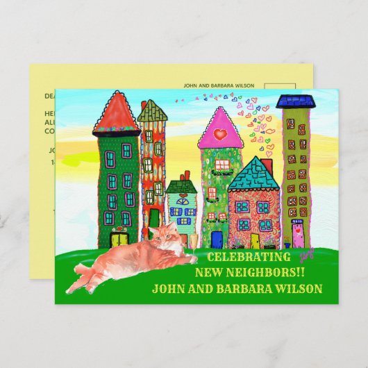 引っ越しましたバジェットシティアパートメントハウスムービング 案内ポストカード (正面/裏面)