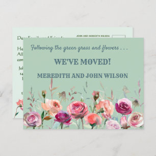 引っ越しましたバジェットユーカリプトゥスグリーンフローラ移動 案内ポストカード