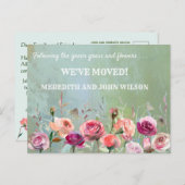 引っ越しましたバジェット水カラーフローラ移動 案内ポストカード (正面/裏面)