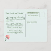 引っ越しましたバジェット水カラーフローラ移動 案内ポストカード (裏面)