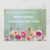 引っ越しましたバジェット水カラーフローラ移動 案内ポストカード (正面)