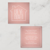 引っ越しましたバラフェイク金ゴールドフォイル筐体カード スクエア名刺 (正面/裏面)