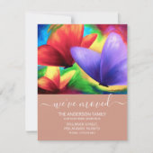 引っ越しましたバラ金ゴールドバタフライニューホームスクリプト 案内状 (正面)