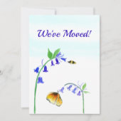 引っ越しましたバージニアのブルーベルと蝶 招待状 (正面)