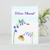 引っ越しましたバージニアのブルーベルと蝶 招待状 (スタンド正面)