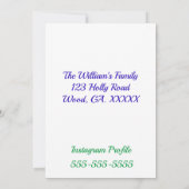 引っ越しましたバージニアのブルーベルと蝶 招待状 (裏面)