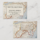 引っ越しましたバージニアニュージャージー州ヴィンテージマップの移動 ノートカード (正面/裏面)