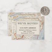 引っ越しましたバージニアニュージャージー州ヴィンテージマップの移動 ノートカード (正面/裏面インサイチュ)