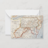 引っ越しましたバージニアニュージャージー州ヴィンテージマップの移動 ノートカード (裏面)