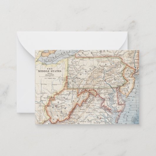 引っ越しましたバージニアニュージャージー州ヴィンテージマップの移動 ノートカード (裏面)