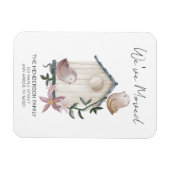 引っ越しましたバードハウスニューホームムービングアナウンスメント マグネット (横)