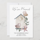 引っ越しましたバードハウスニューホームムービングアナウンスメント 招待状 (正面)