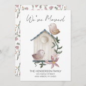 引っ越しましたバードハウスニューホームムービングアナウンスメント 招待状 (正面/裏面)