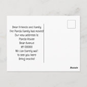 引っ越しましたパンダの動きのお知らせはがき ポストカード (裏面)