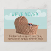 引っ越しましたパンダの動きのお知らせはがき ポストカード (正面)