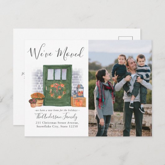 引っ越しましたパンプキンドアフォトホリデームービング 案内ポストカード (正面/裏面)