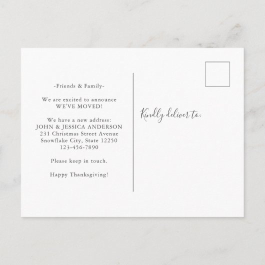 引っ越しましたパンプキンドアフォトホリデームービング 案内ポストカード (裏面)