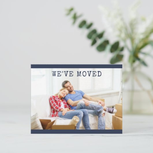 引っ越しましたパーソナライズされた写真の移動 案内ポストカード (スタンド正面)