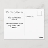 引っ越しましたパーソナライズされた発表ヴィンテージ鳥 ポストカード (裏面)