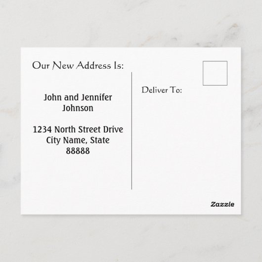 引っ越しましたパーソナライズされた発表ヴィンテージ鳥 ポストカード (裏面)