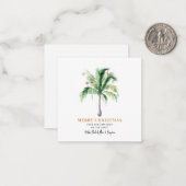 引っ越しましたパームツリークリスマスホリデーズムービング ノートカード (正面/裏面インサイチュ)