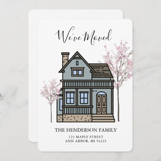 引っ越しましたビクトリアンハウス引越し案内 案内状 (正面/裏面)