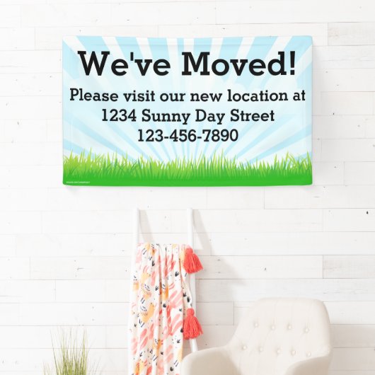 引っ越しましたビジネス移動印の旗 横断幕 (インサイチュ)