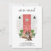 引っ越しましたビーグル赤いドア水の色の犬の移動 案内状 (正面)