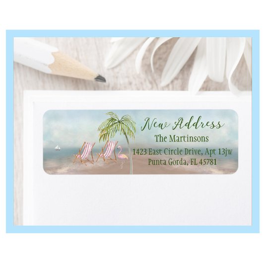 引っ越しましたビーチの新しいアドレスの移動戻り値 ラベル