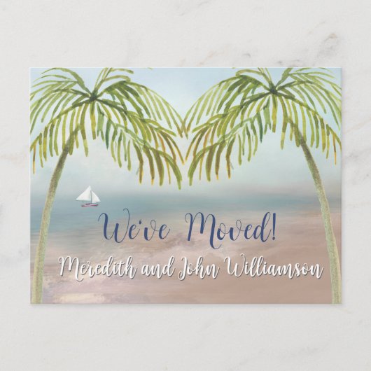 引っ越しましたビーチパームツリーズバジェットムーブ 案内ポストカード (正面)