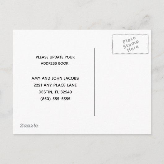 引っ越しましたビーチホームの新しい住所 案内ポストカード (裏面)