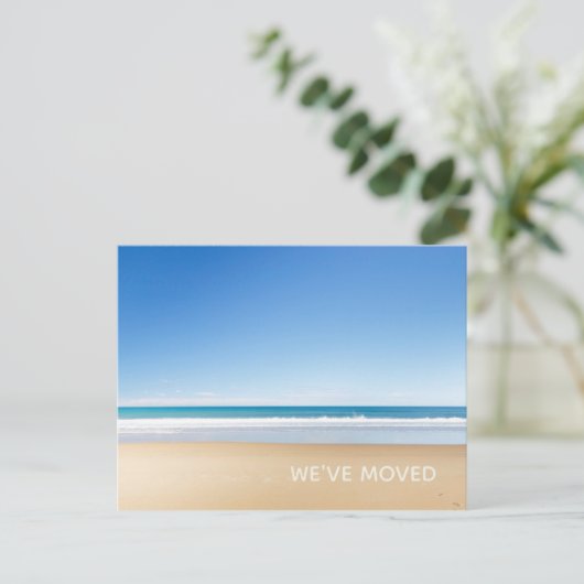 引っ越しましたビーチホームの新しい住所 案内ポストカード (スタンド正面)