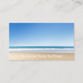 引っ越しましたビーチホーム新しいアドレス沿岸の写真 名刺 (正面)