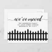 引っ越しましたピケットフェンス住所移動の変更 案内ポストカード (正面/裏面)
