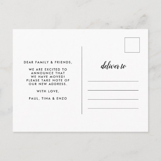 引っ越しましたピケットフェンス住所移動の変更 案内ポストカード (裏面)